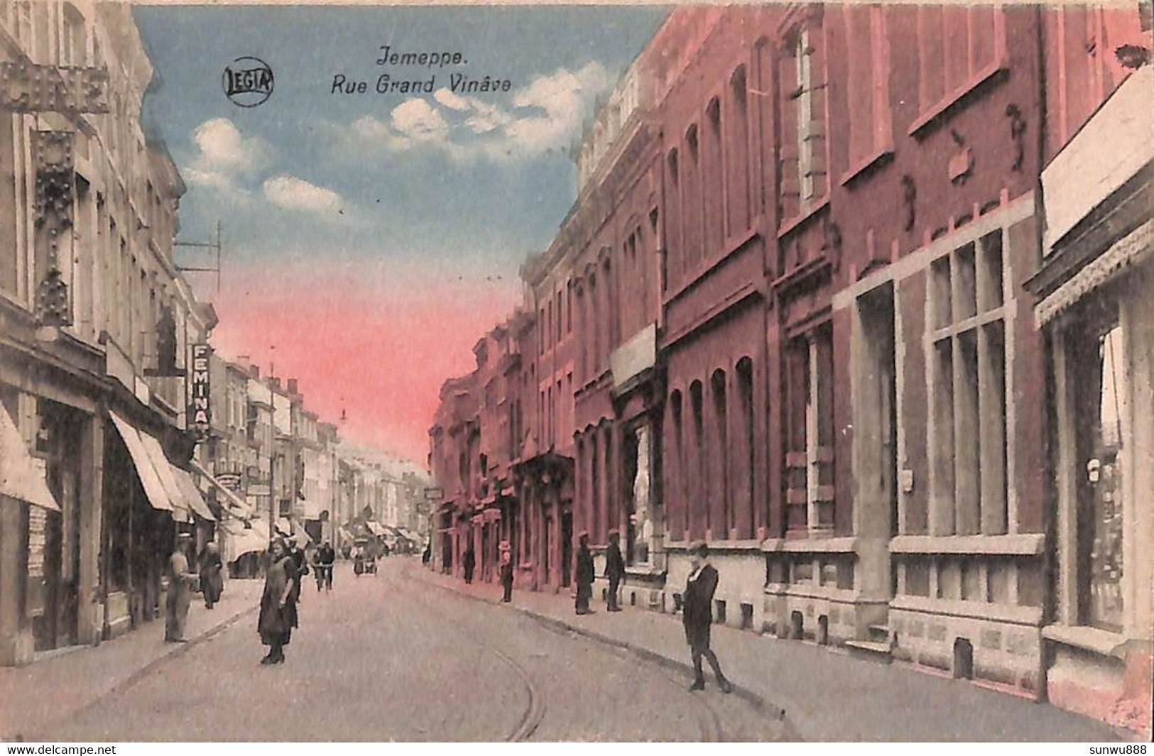 Jemeppe - Rue Grand Vinâve (animée Colorisée Legia 1924) - Jemeppe-sur-Sambre