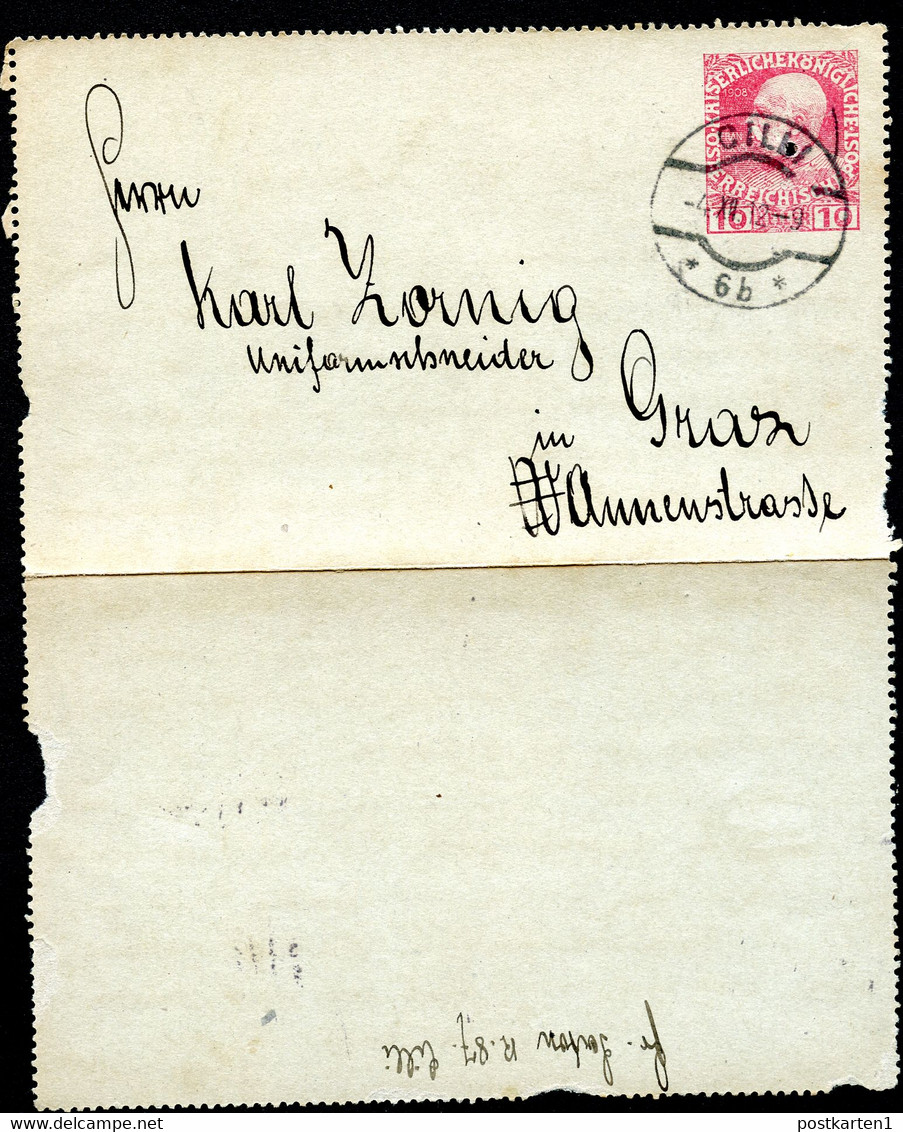 ÖSTERREICH Kartenbrief K47a Cilli Celje Slowenien -Graz 1912 - Letter-Cards