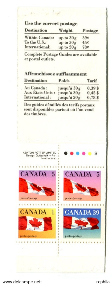 RC 16602 CANADA BK111 FLAG ISSUE CARNET COMPLET BOOKLET MNH NEUF ** - Full Booklets