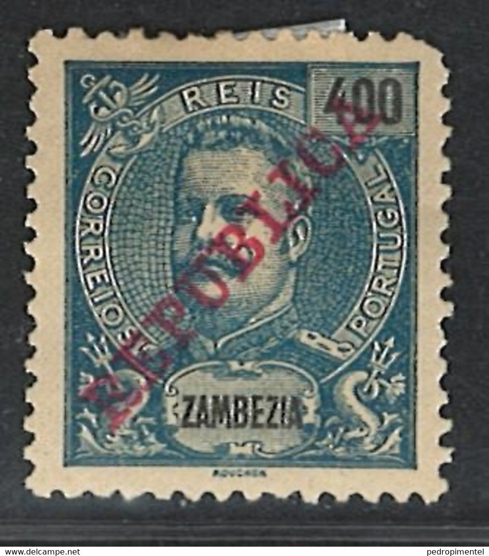 Portugal Zambezia Mozambique 1911 "D. Carlos I" Republica 400r Condition MH #67 - Zambèze