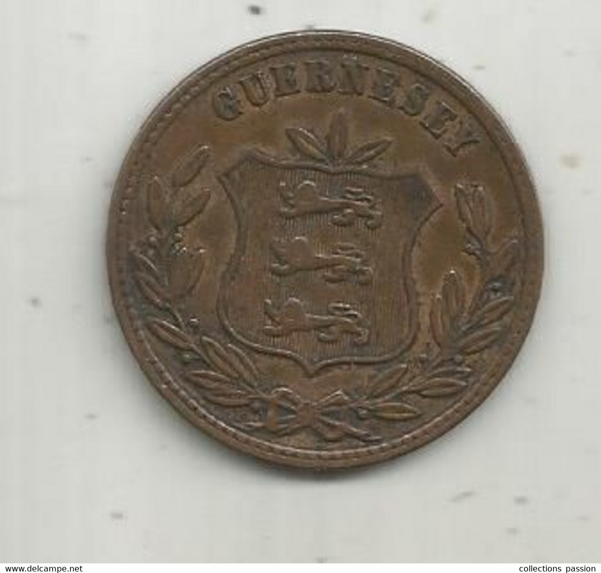 JC, Monnaie , GUERNESEY, 8 DOUBLES ,1874 , 2 Scans - Guernsey