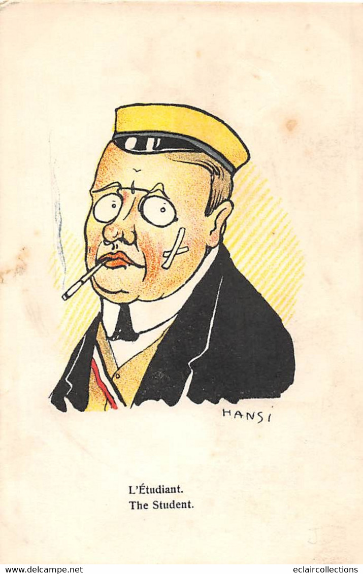 Illustrateur   Hansi       L'Etudiant   Homme Fumant Une Cigarette   N° 90    (voir Scan) - Hansi