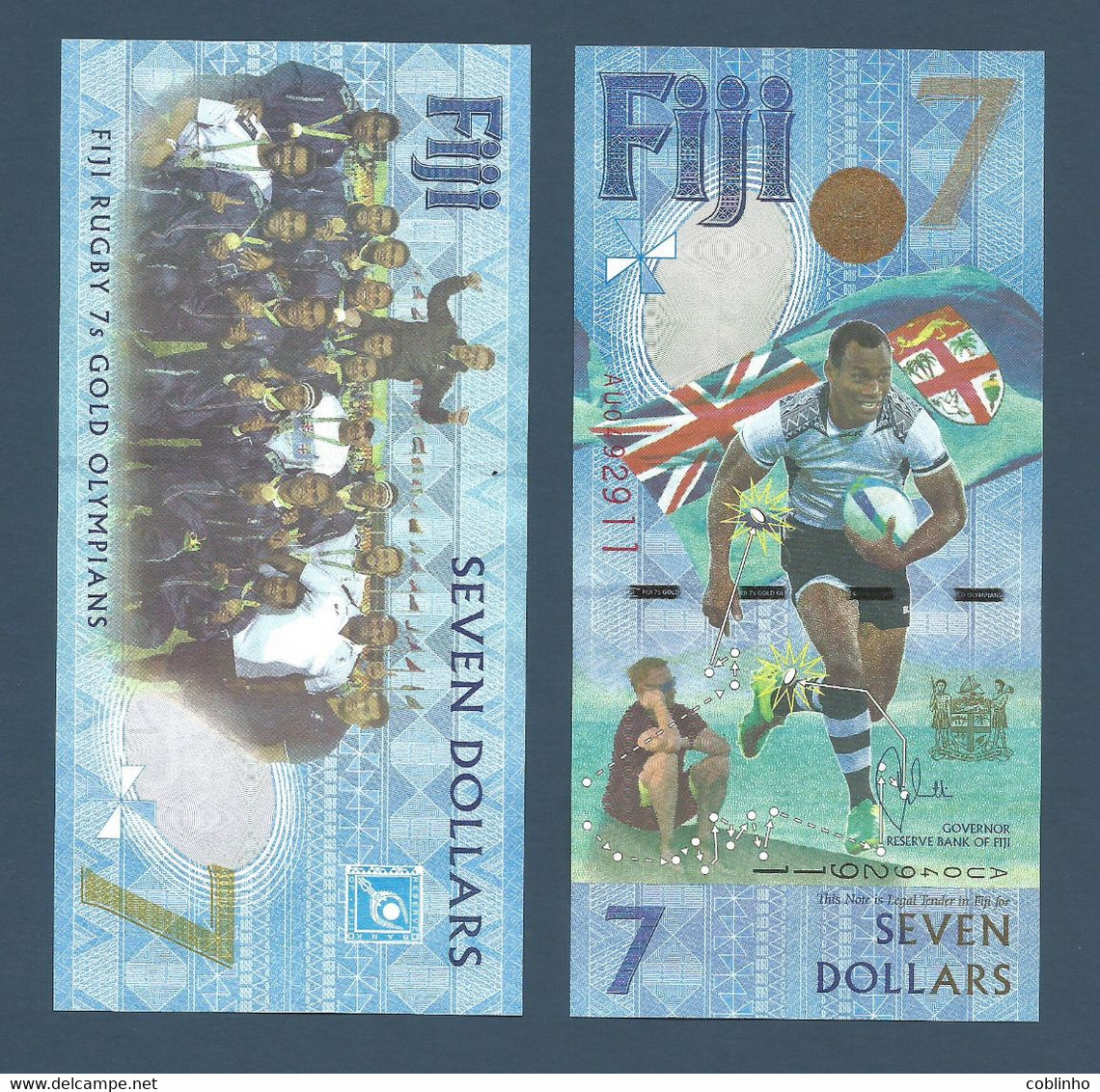 FIDJI (Fiji) Billet Neuf (bank Note UNC) 7 $ - 2017 - Rugby Jeux Olympiques Rio - Fidschi