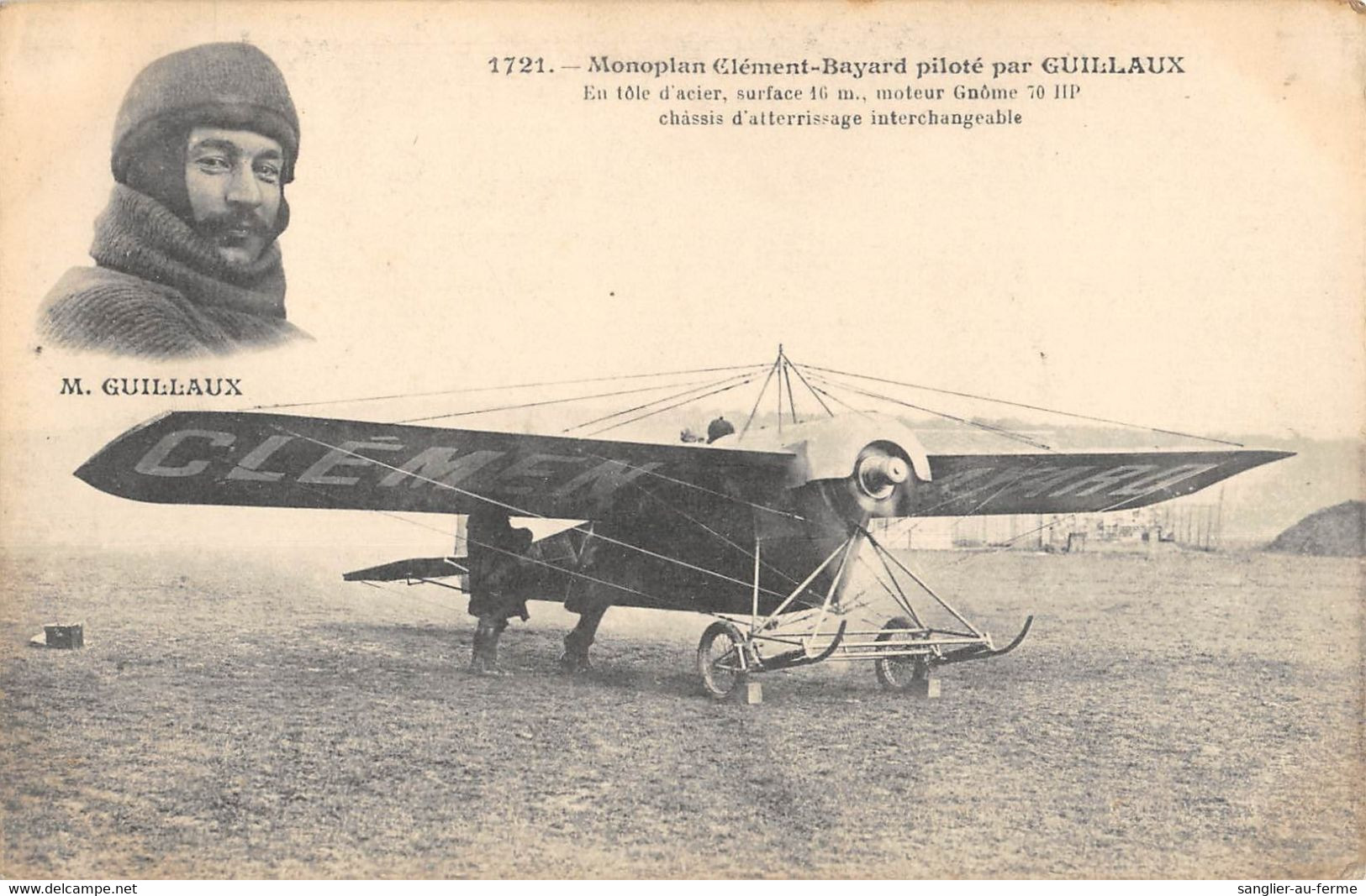 CPA AVIATION MONOPLAN CLEMENT BAYARD PILOTE PAR GUILLAUX - ....-1914: Précurseurs