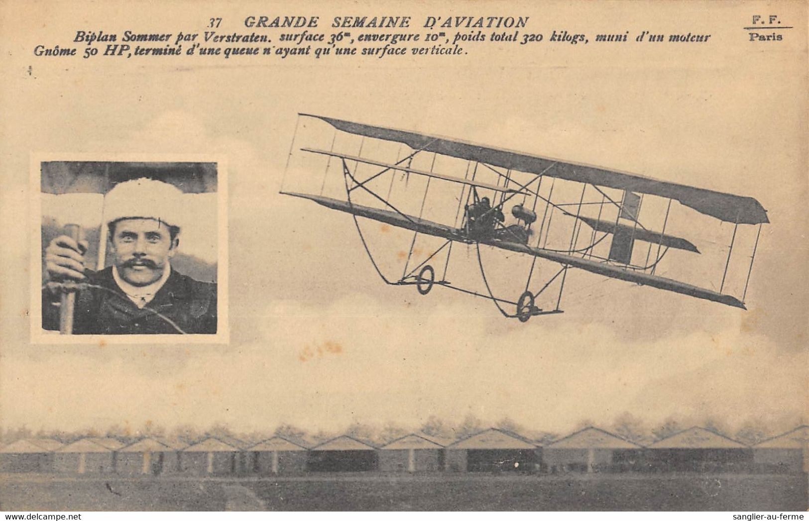 CPA AVIATION GRANDE SEMAINE D'AVIATION BIPLAN SOMMER PAR VERSTRATEN - ....-1914: Précurseurs