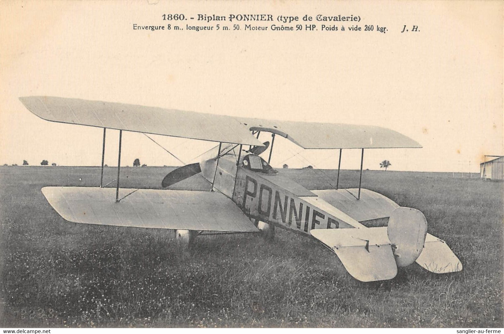 CPA AVIATION BIPLAN PONNIER TYPE DE CAVALERIE - ....-1914: Precursors