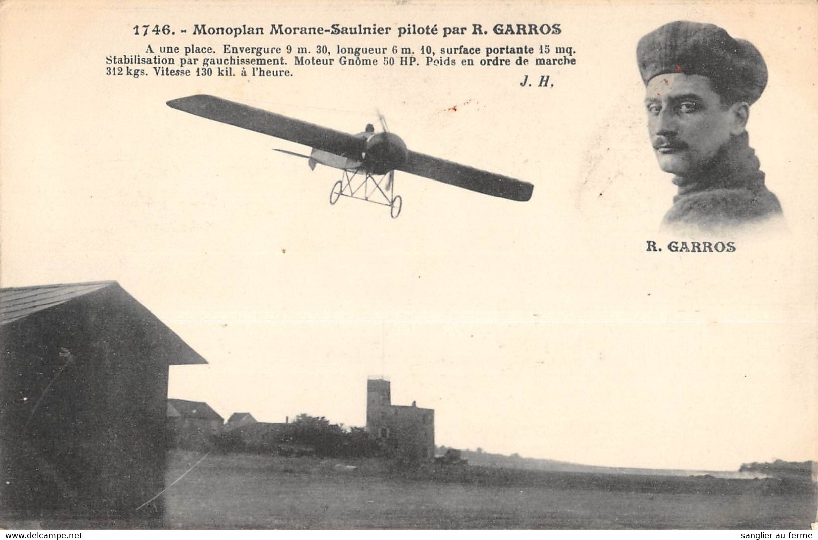 CPA AVIATION MONOPLAN MORANE SAULNIER PILOTE PAR R.GARROS - ....-1914: Vorläufer