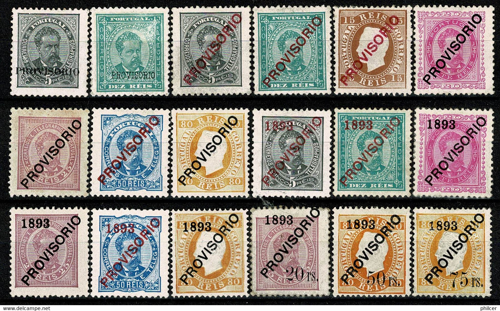 Portugal, 1892/3, # 80/97, MNG And MH (cotados Como Sem Goma) - Unused Stamps