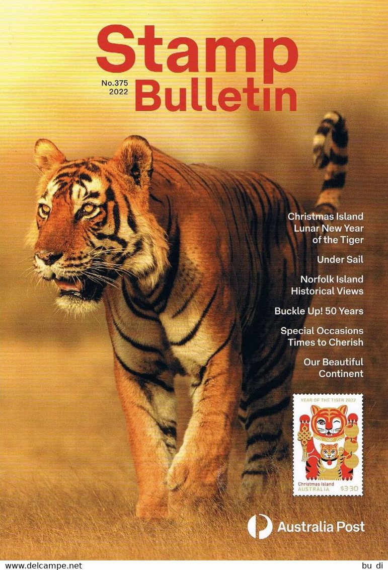 Australien - Australia - Stamps Bulletin - Feb / Mrz 2022 - Englisch, Tiger, Sailling, Landscape - Englisch (ab 1941)