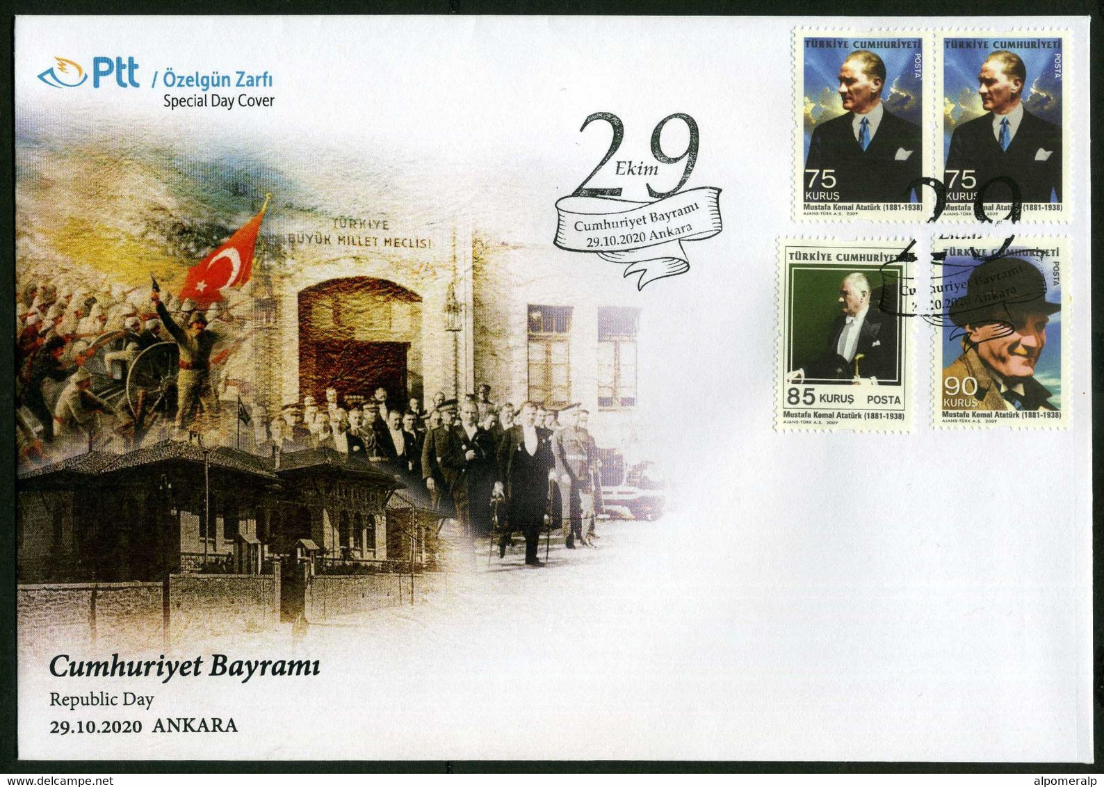 Türkiye 2020 Republic Day | Flag, Special Cover - Lettres & Documents