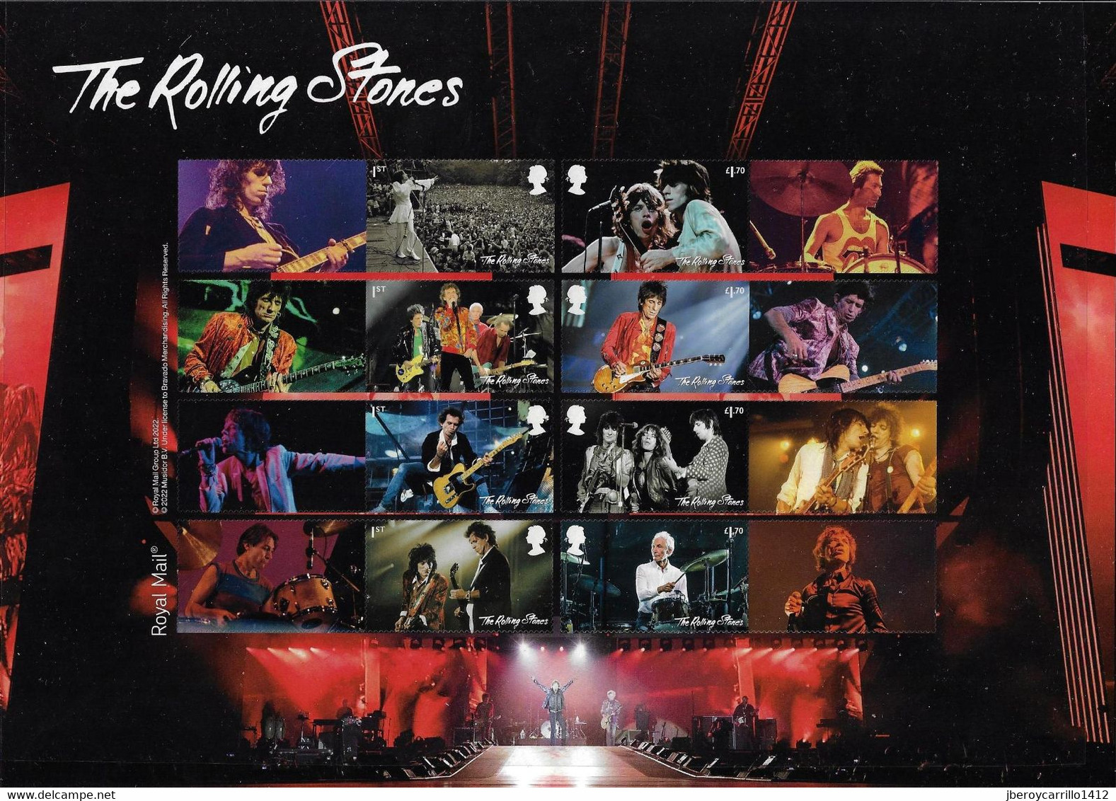 GREAT BRITAIN /GRAN BRETAÑA -2022-MUSIC GIANTS VI-THE ROLLING STONES- LIVE PERFORMANCES COLLECTORS SMILLER SHEET - Ohne Zuordnung