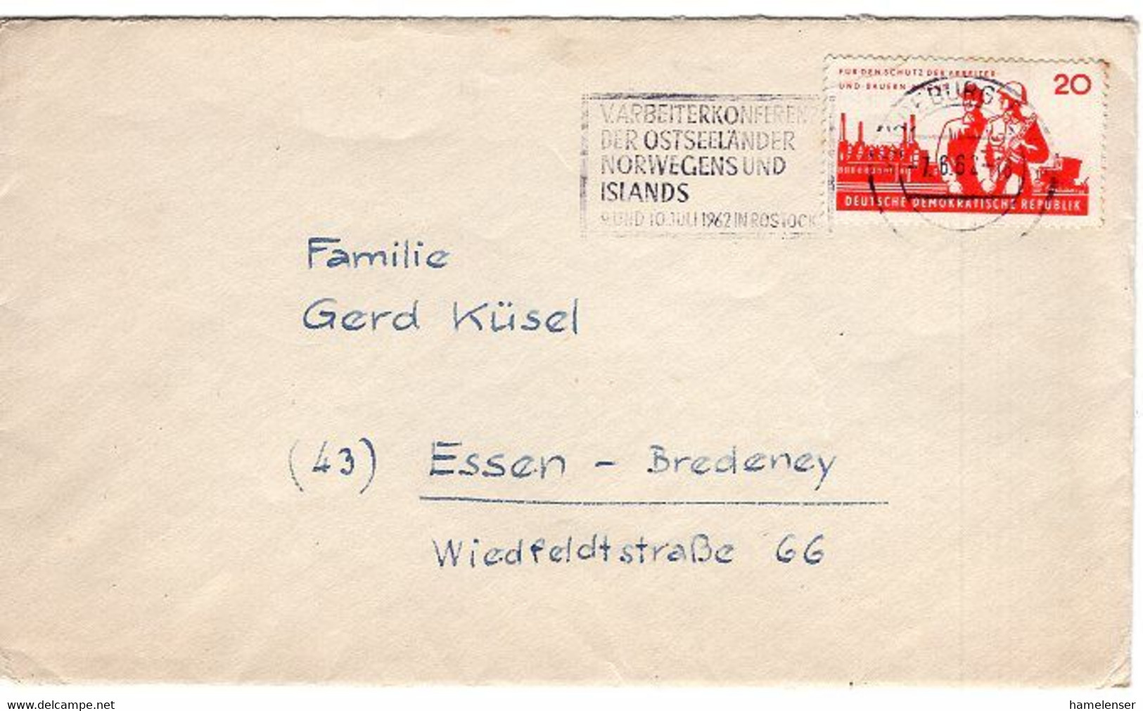 51015 - DDR - 20Pfg. NVA (Mgl.) EF A Bf. MAGDEBURG - V.ARBEITERKONFERENZ ... -> Westdeutschland - Storia Postale