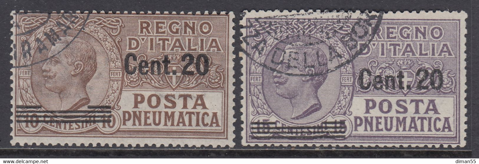 ITALIA - Posta Pneumatica Serie "Leoni"  Sassone N.5-6 - Cat. 270 Euro Usati - Rohrpost