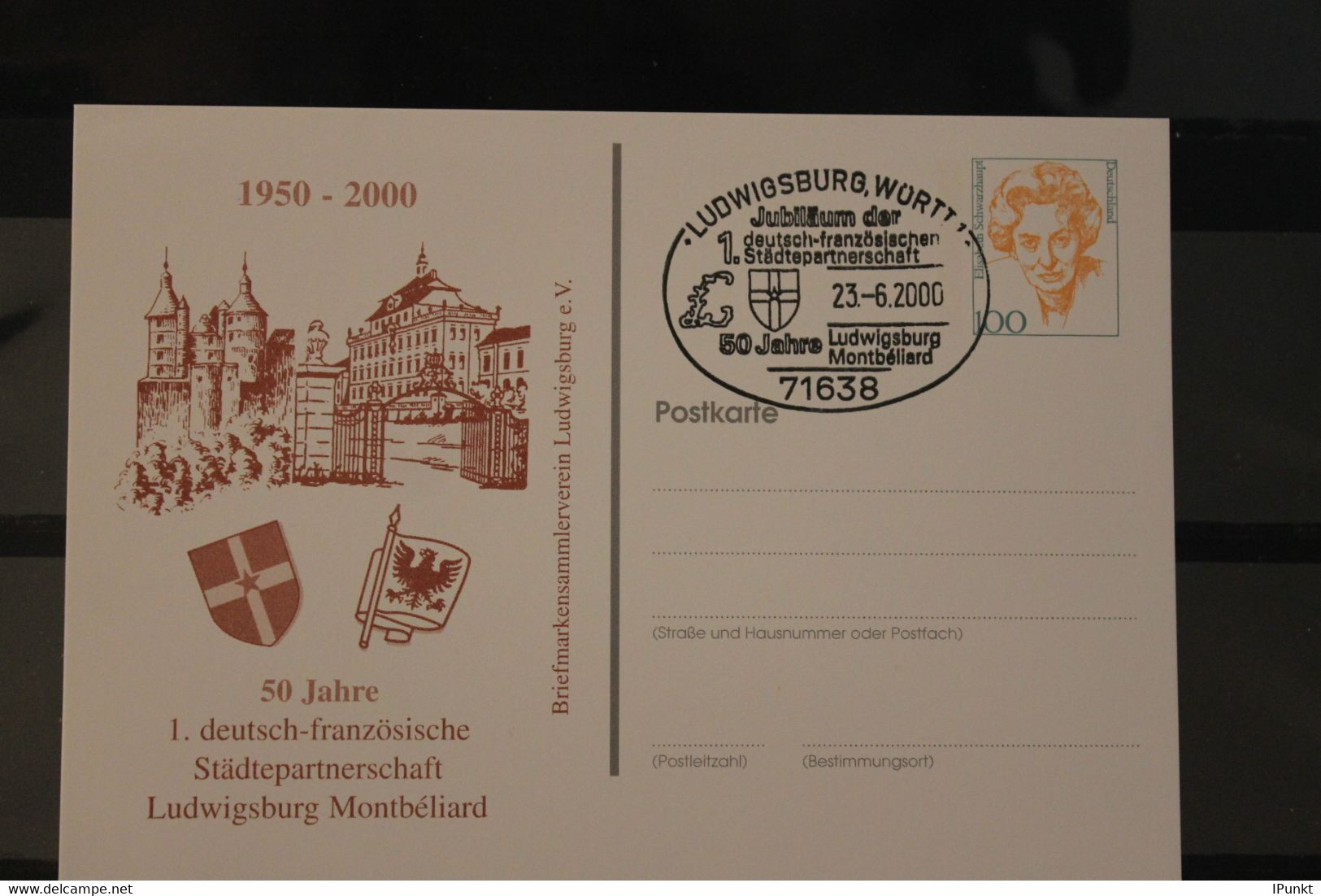 Deutschland 2000; Städtepartnerschaft Ludwigsburg-Montbeliard, Wertstempel Frauen, SST - Postales Privados - Usados