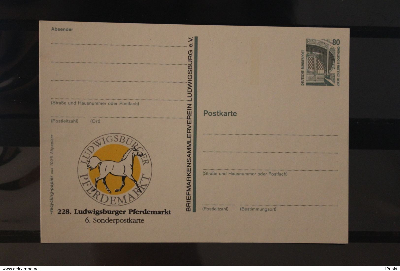 Deutschland 1996;  228. Ludwigsburger Pferdemarkt, Wertstempel Sehenswürdigkeiten - Private Postcards - Mint