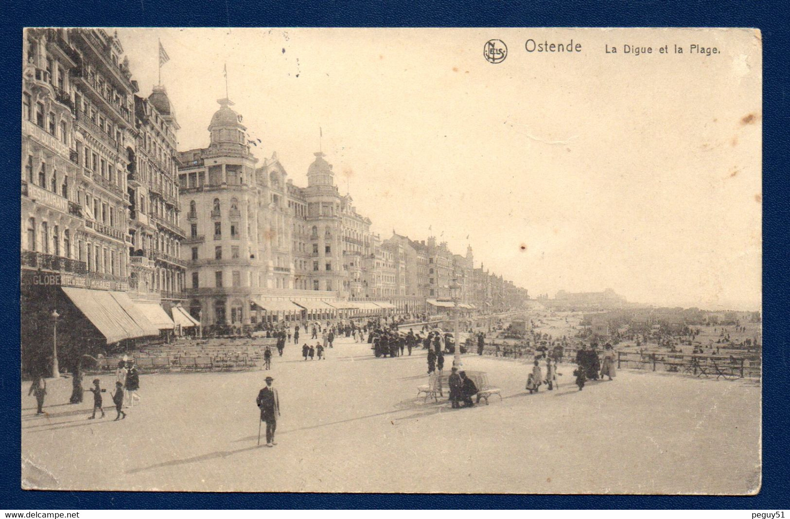 Ostende. La Digue Et La Plage. Hôtel Du Globe. Feldpost Der 40. Infanterie Division. Feldartillerie Reg. 68. 1916 - Oostende