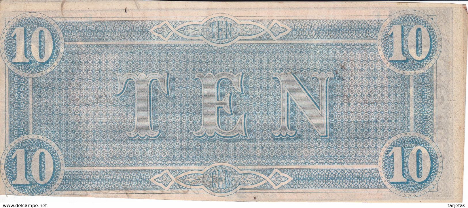 BILLETE DE ESTADOS UNIDOS DE 10 DÓLLARS DEL AÑO 1864 (BANKNOTE) - United States Notes (1862-1923)