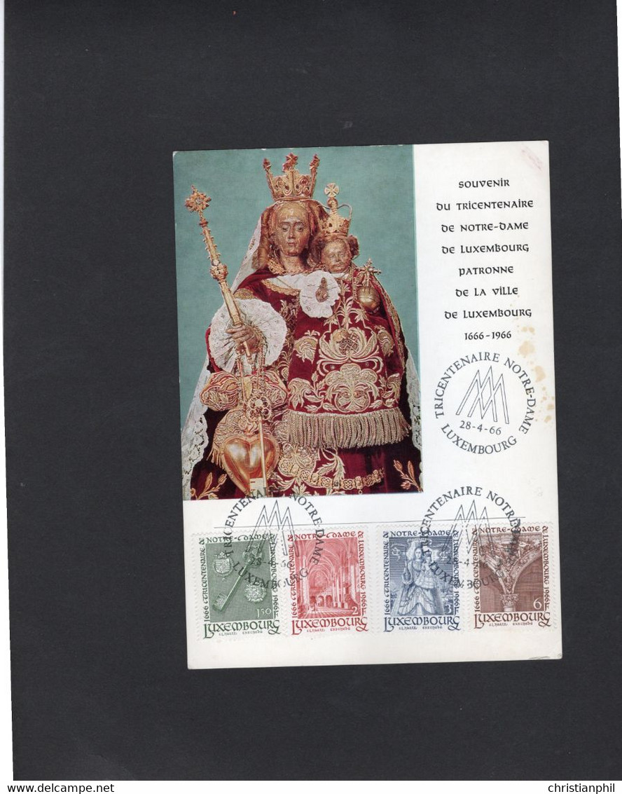 CARTE SOUVENIR DU TRICENTENAIRE NOTRE DAME LUXEMBOURG. ANNEE 1966 - Commemoration Cards