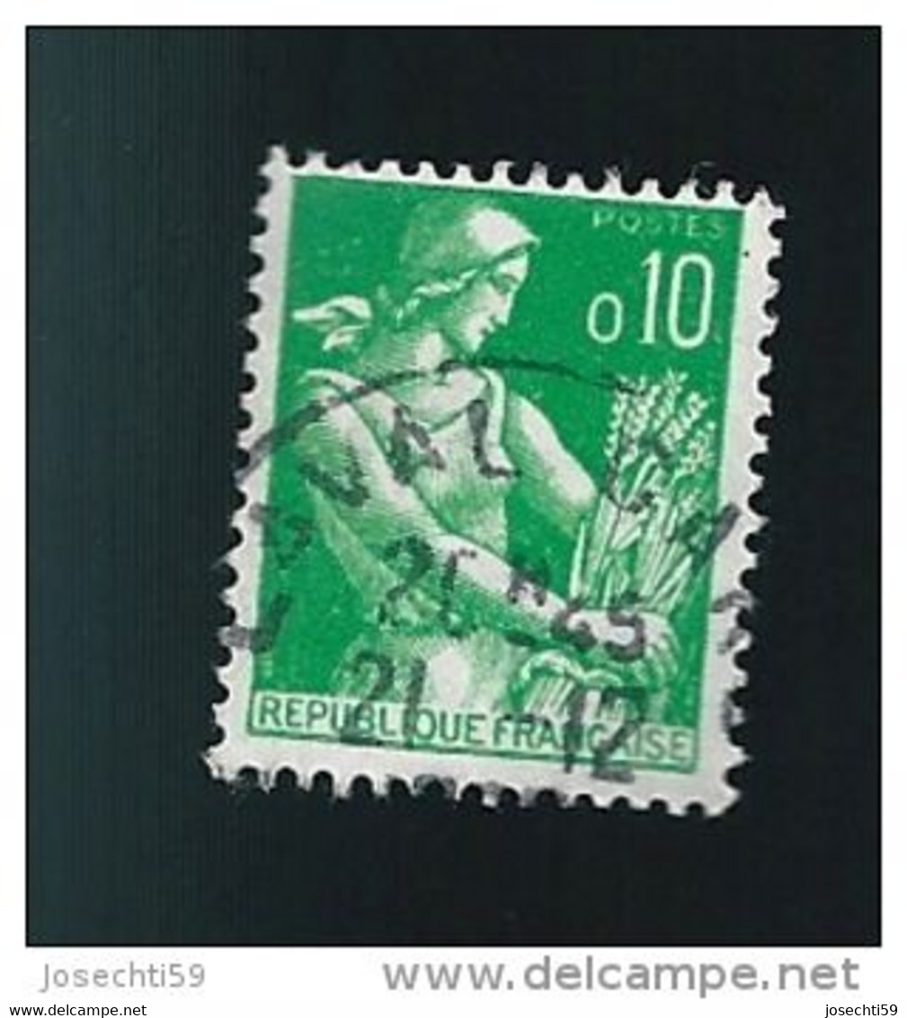 N° 1231  Moissonneuse, 0.10 Frs Timbre   France  1960-1961 - 1957-1959 Oogst