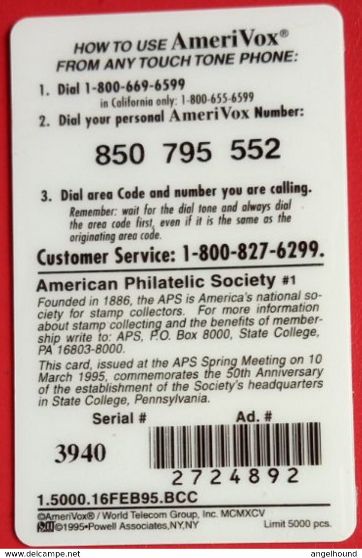 American Philatelic Society ( Stamps ) - Amerivox