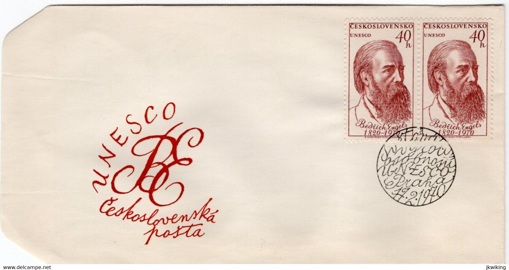 FDC- Bedrich Engels - Unesco - Karl Marx