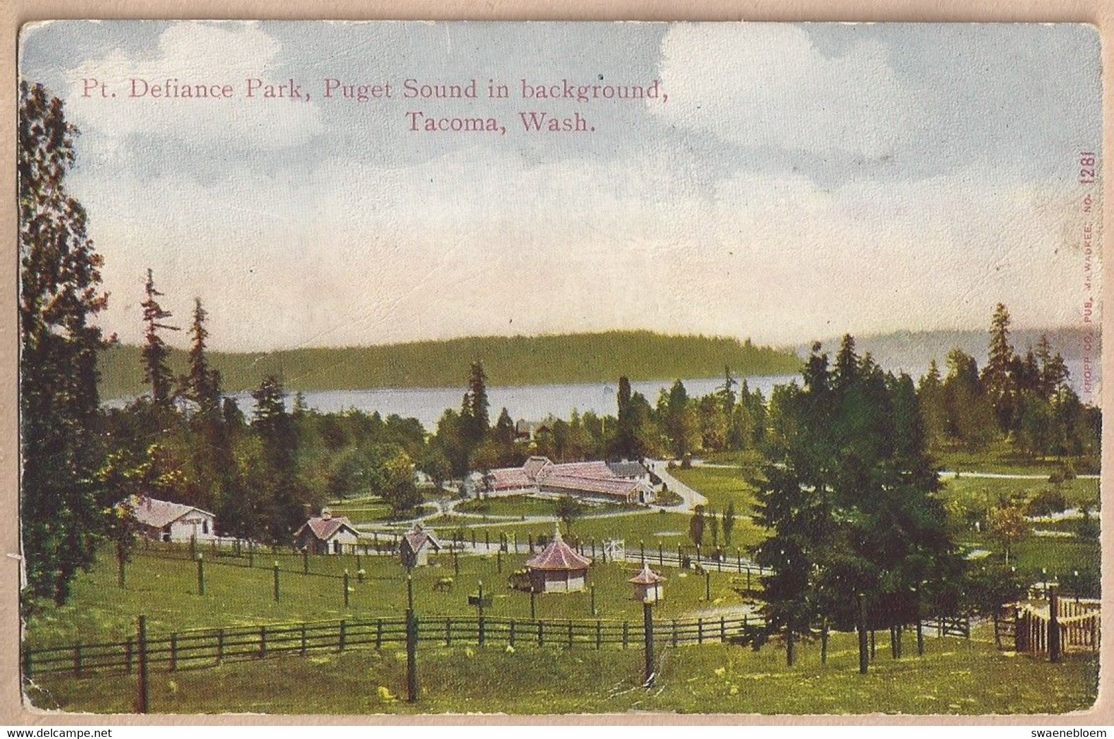 US.- TACOMA, WASH. Pr. DEFIANCE PARK, PUGET SOUND IN BACKGROUND.. POST CARD - Tacoma