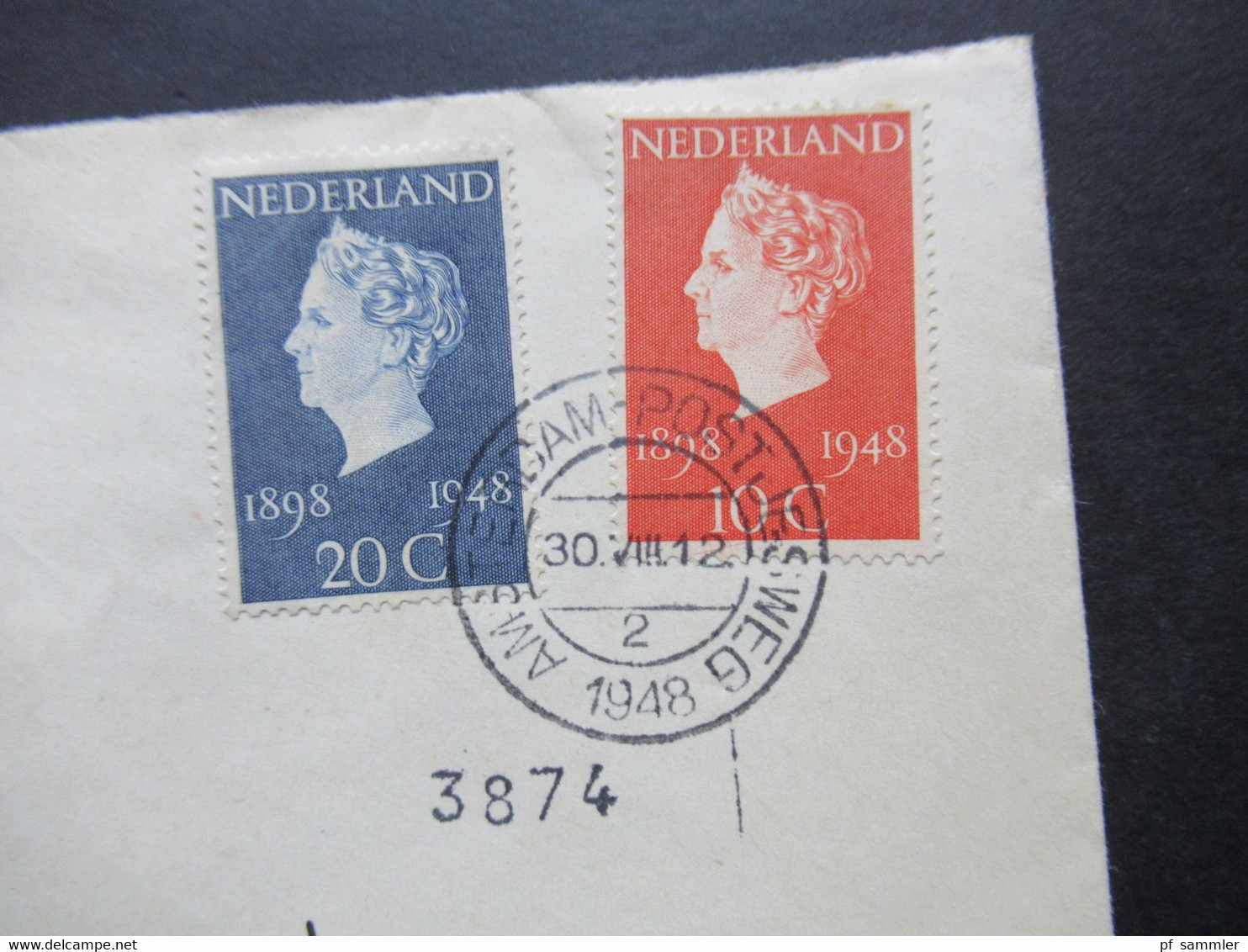 Niederlande 1948 Königin Wilhelmina Nr.507 / 508 Einschreiben Amsterdam Postjesweg Asd. Po. 131 FDC / Ersttagsbrief - Cartas & Documentos
