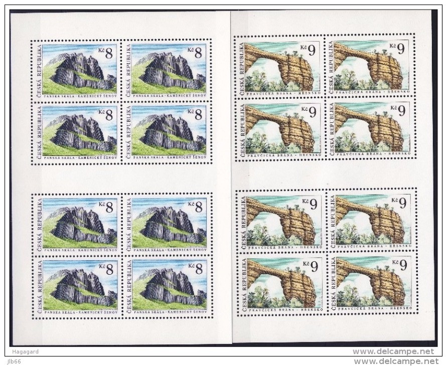 1995 2 Petites Feuilles De 8 Timbres Rocher En Forme De Porte  Orgues De Basalte YT 77 78 - Blocks & Kleinbögen