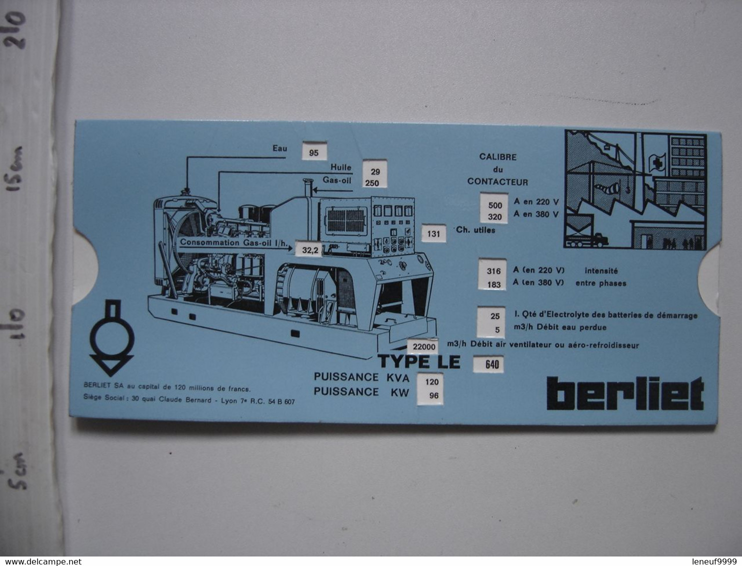 Abaque Réglette Carton Articulée OMARO Groupes Electrogenes BERLIET - Supplies And Equipment