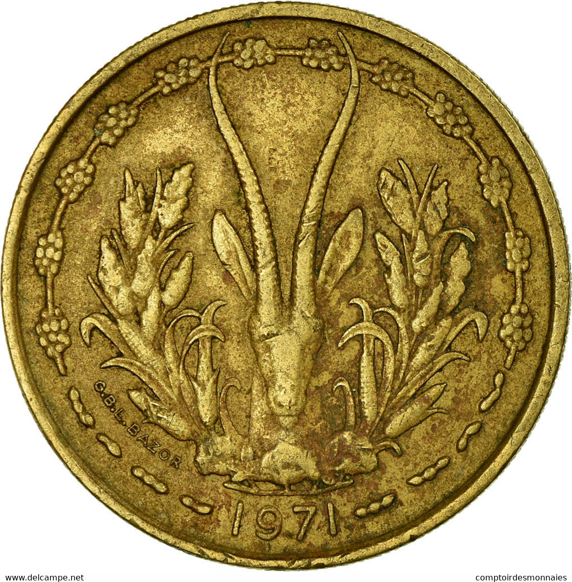 Monnaie, West African States, 25 Francs, 1971, Paris, TB+, Aluminum-Bronze, KM:5 - Costa De Marfil