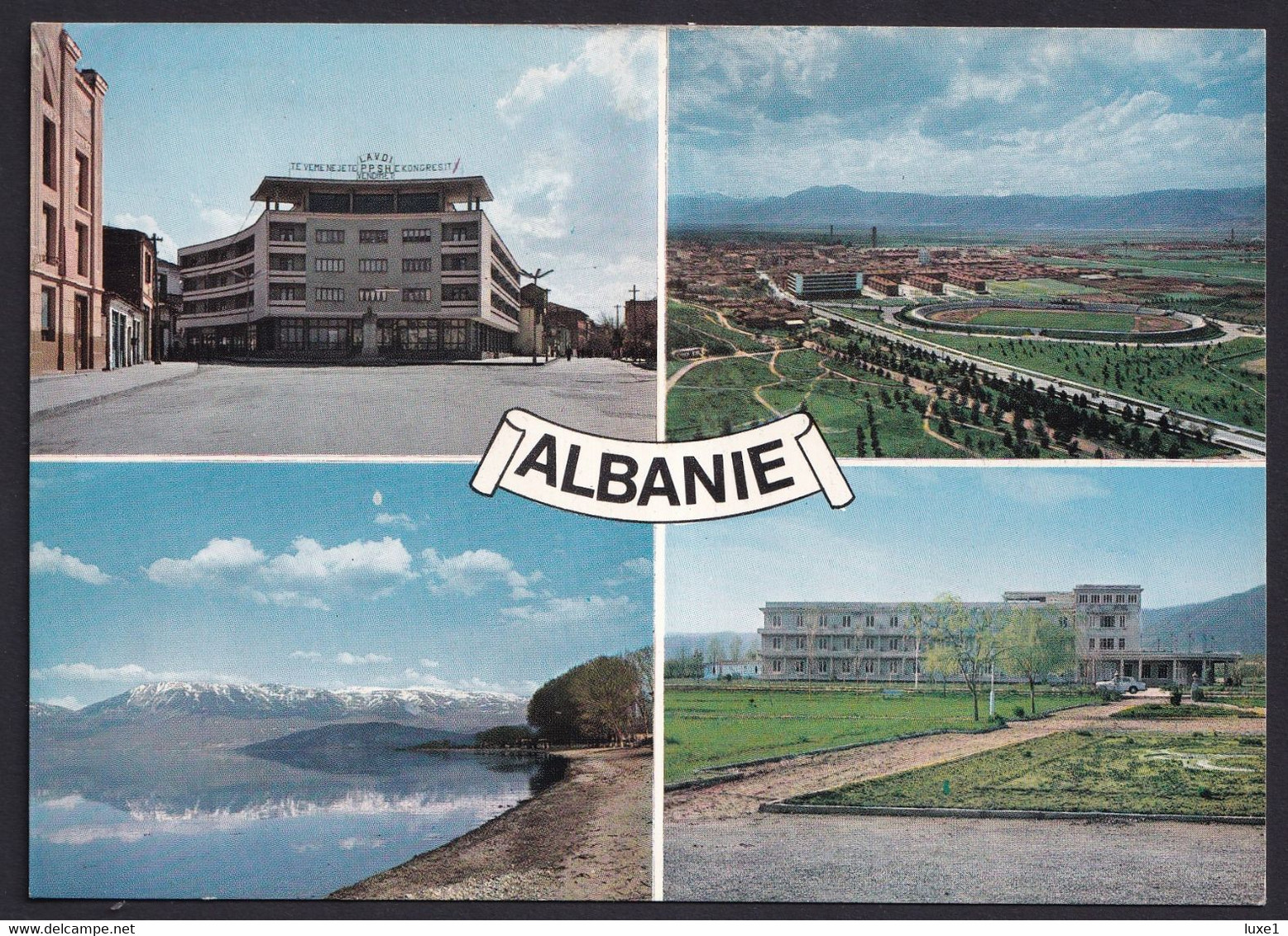 ALBANIA ,  KORCE ,  STADION  ,  OLD  POSTCARD  RARE - Albanie