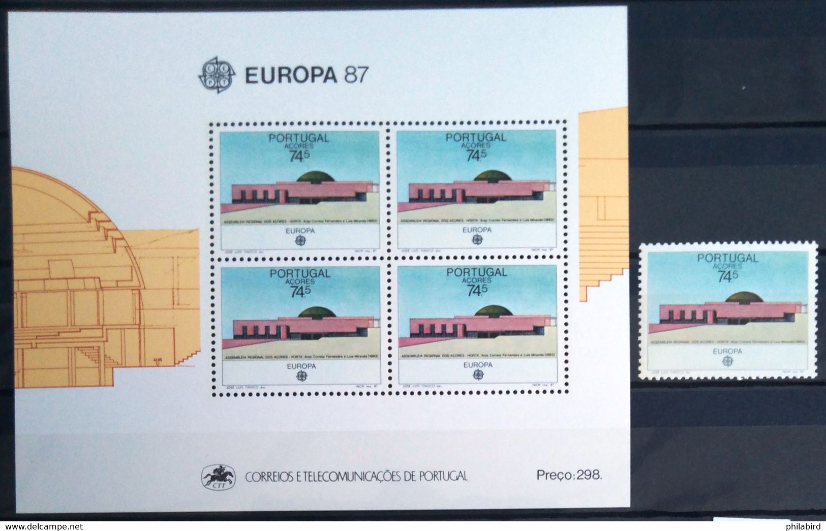 EUROPA 1987 - ACORES                 N° 372 + BF 8                        NEUF** - 1987