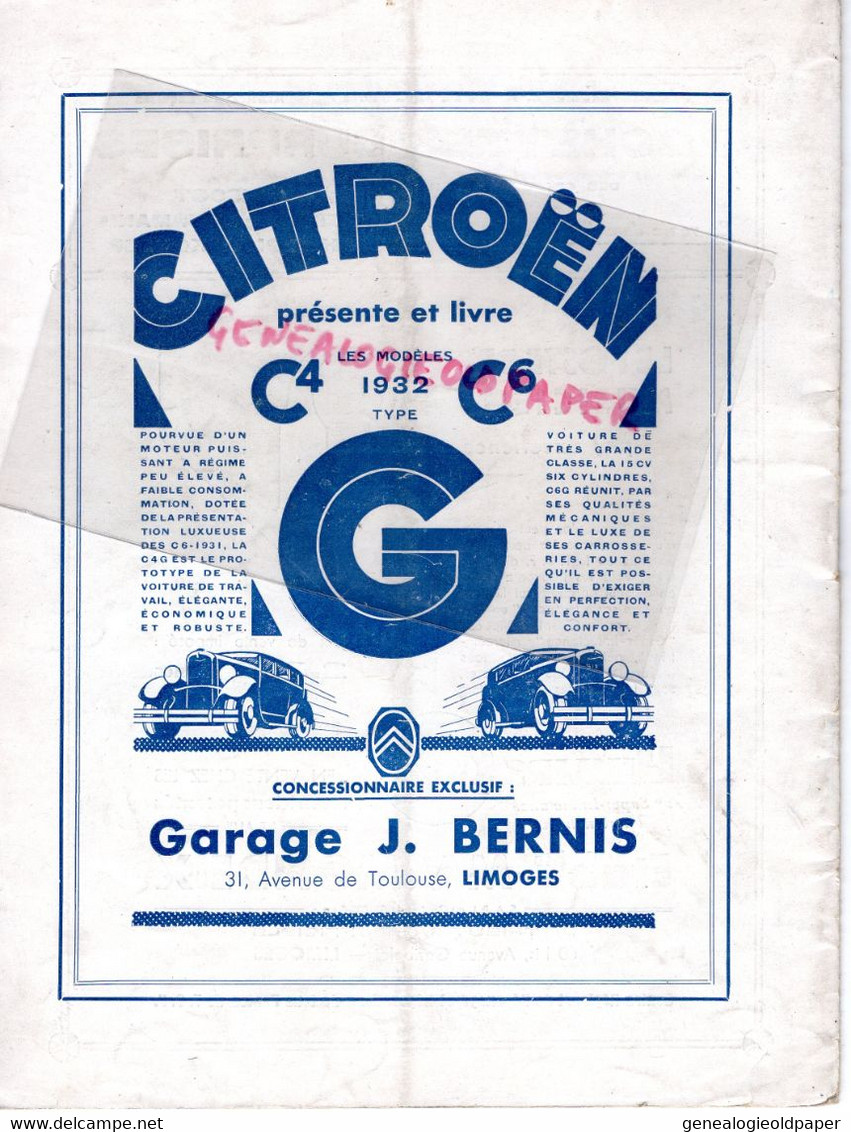 87- LIMOGES- PROGRAMME CIRQUE THEATRE OPERA-CAZAUTETS- L' ARLESIENNE-GRUMBACH-TRAMOND-CITROEN-HOLDERER-MAPATAUD-BOUCHARA - Programma's