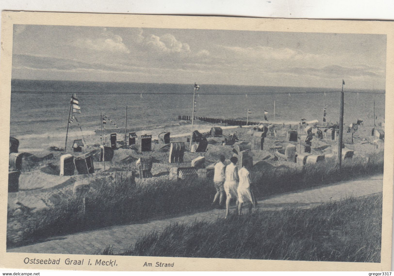 A7922) Ostseebad GRAAL I. Meckl. - Am Strand - Strandkörbe Promenade Mit Männern In Weiß ALT - Graal-Müritz