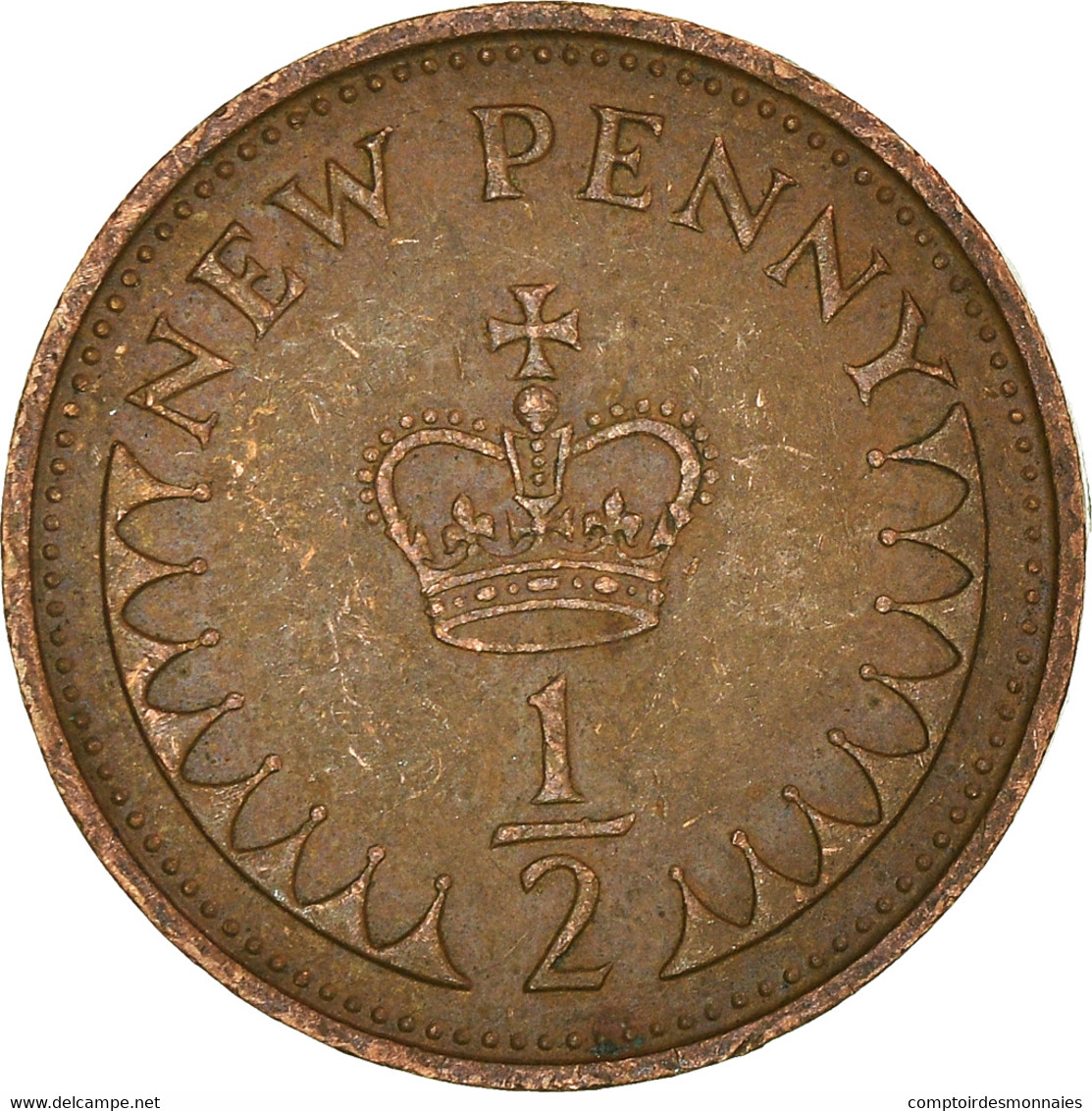 Monnaie, Grande-Bretagne, 1/2 New Penny, 1971 - 1/2 Penny & 1/2 New Penny