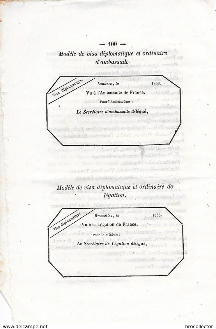 Année 1858 - Police Des Voyageurs Et Passeports - Police - Gendarmerie