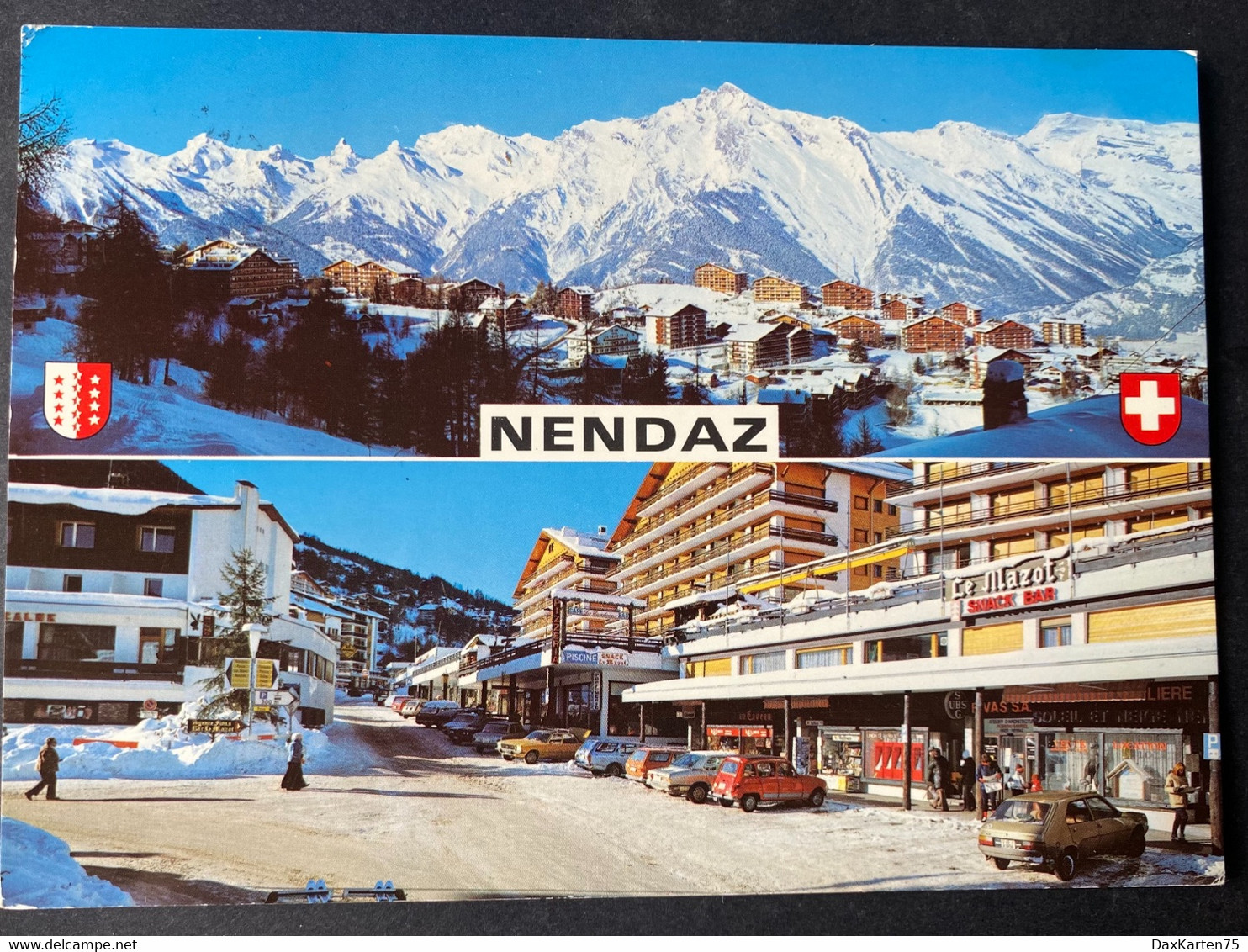 Nendaz Station/ 2 Bild /Oldtimer Autos - Nendaz