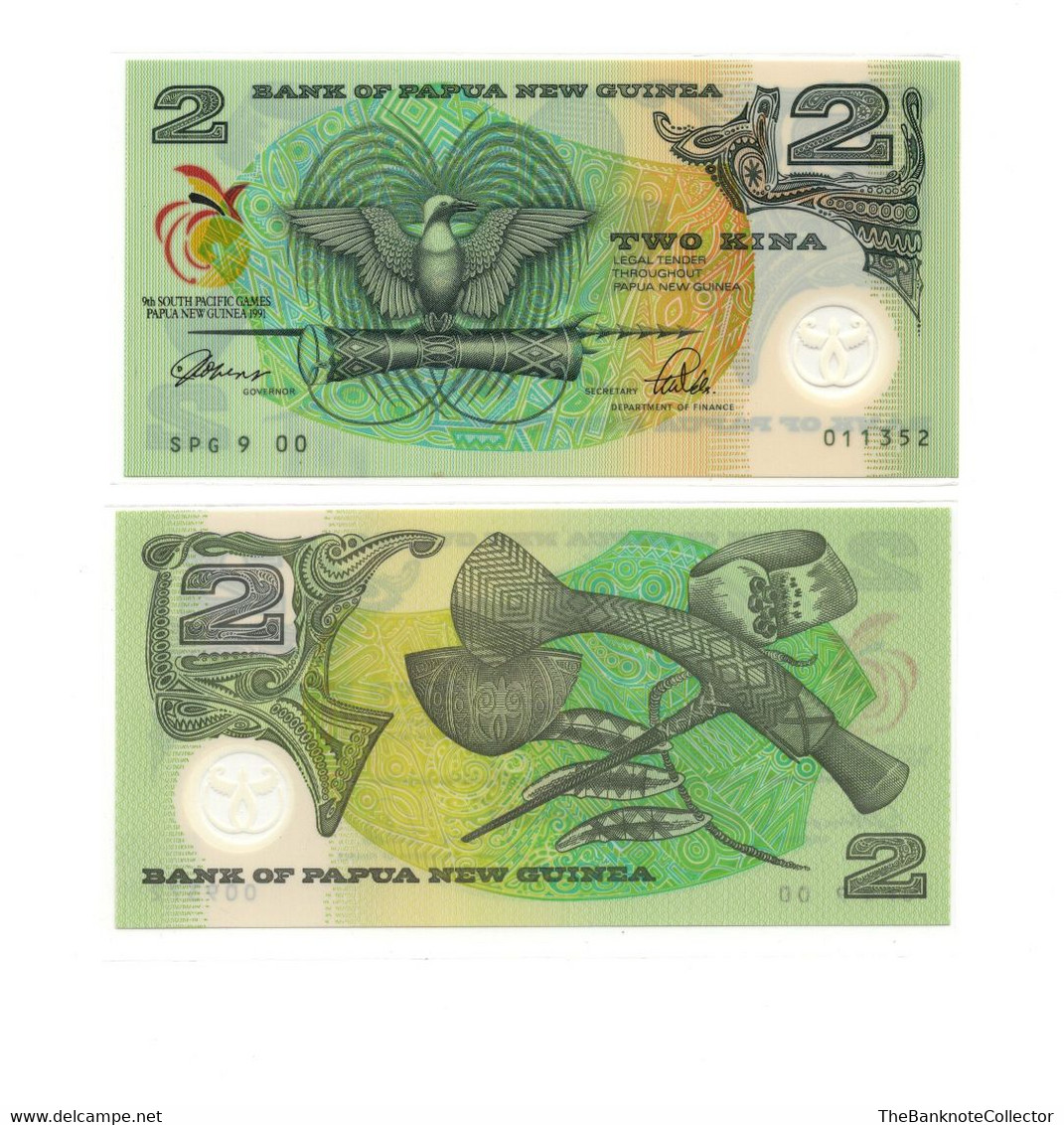 Papua New Guinea 2 Kina South Pacific Games 1991 Polymer Issue UNCIRCULATED P-12 - Papua New Guinea