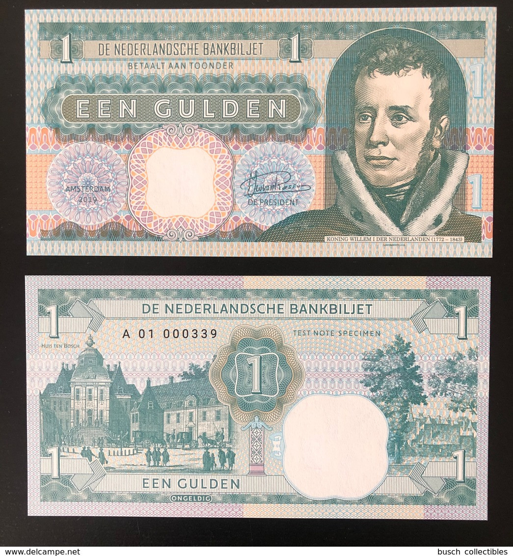 2019 Matej Gabris 1 Een Gulden Koning Willem I Der Nederlanden Netherlands Niederlande UNC SPECIMEN ESSAY Tirage Limité - Specimen