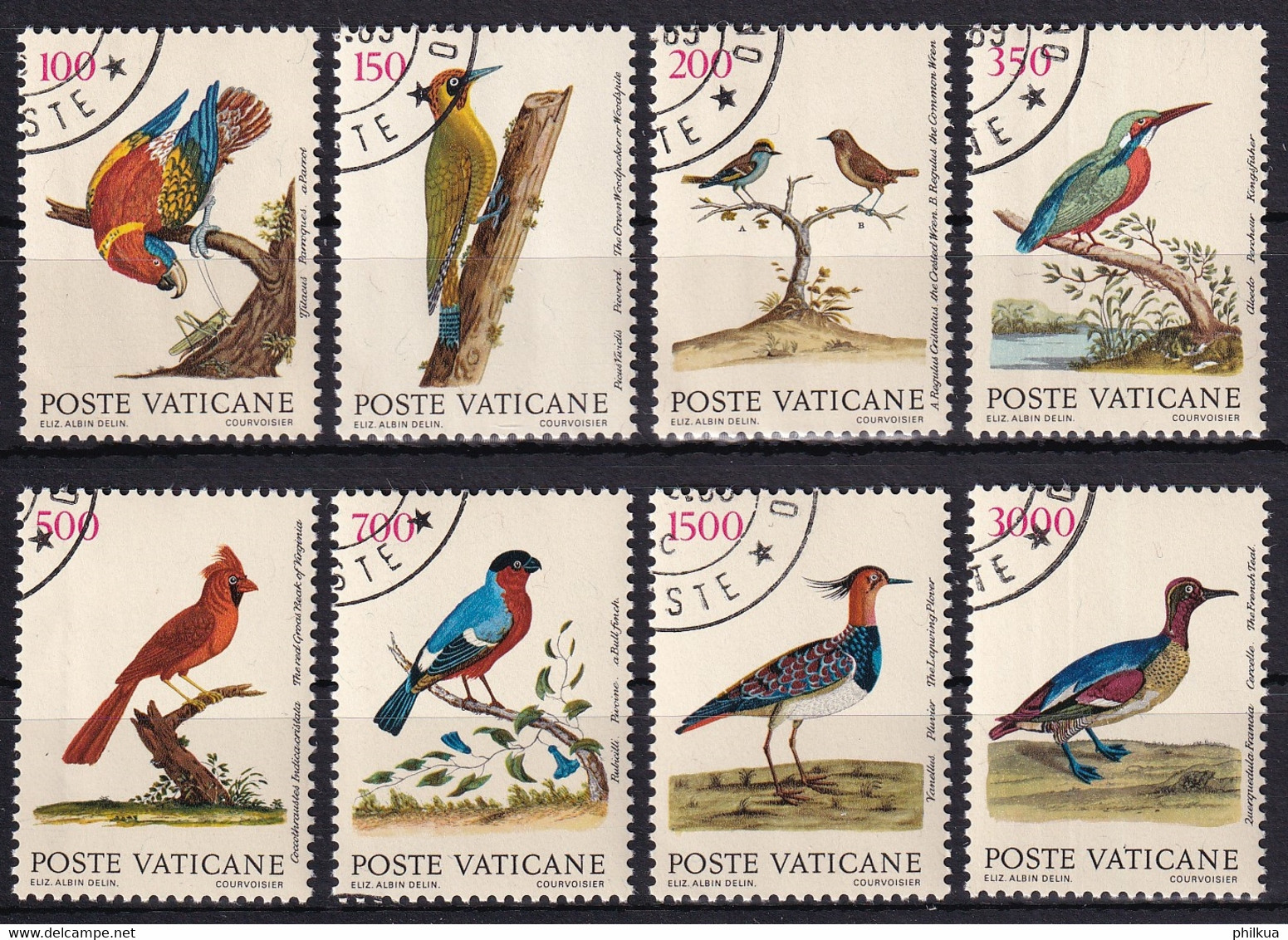 MiNr. 976 - 983  Vatikanstadt1989, 13. Juni. Vogeldarstellungen Von Eleazar Albin - Einheitlich Gestempelt - Usados