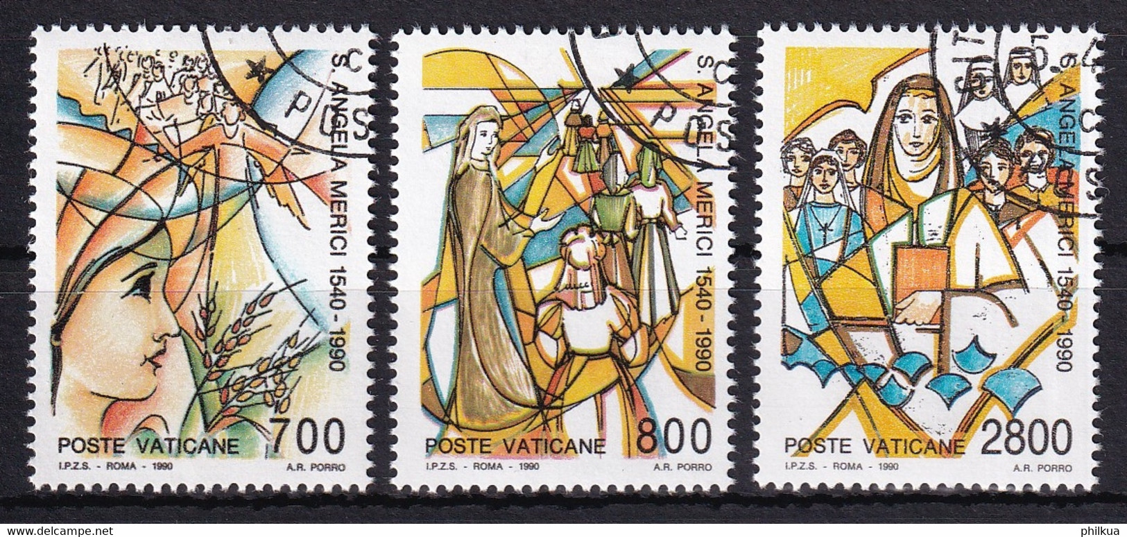 MiNr. 996 - 998  Vatikanstadt1990, 5. April. 450. Todestag Der Hl. Angela Merici - Einheitlich Gestempelt - Oblitérés