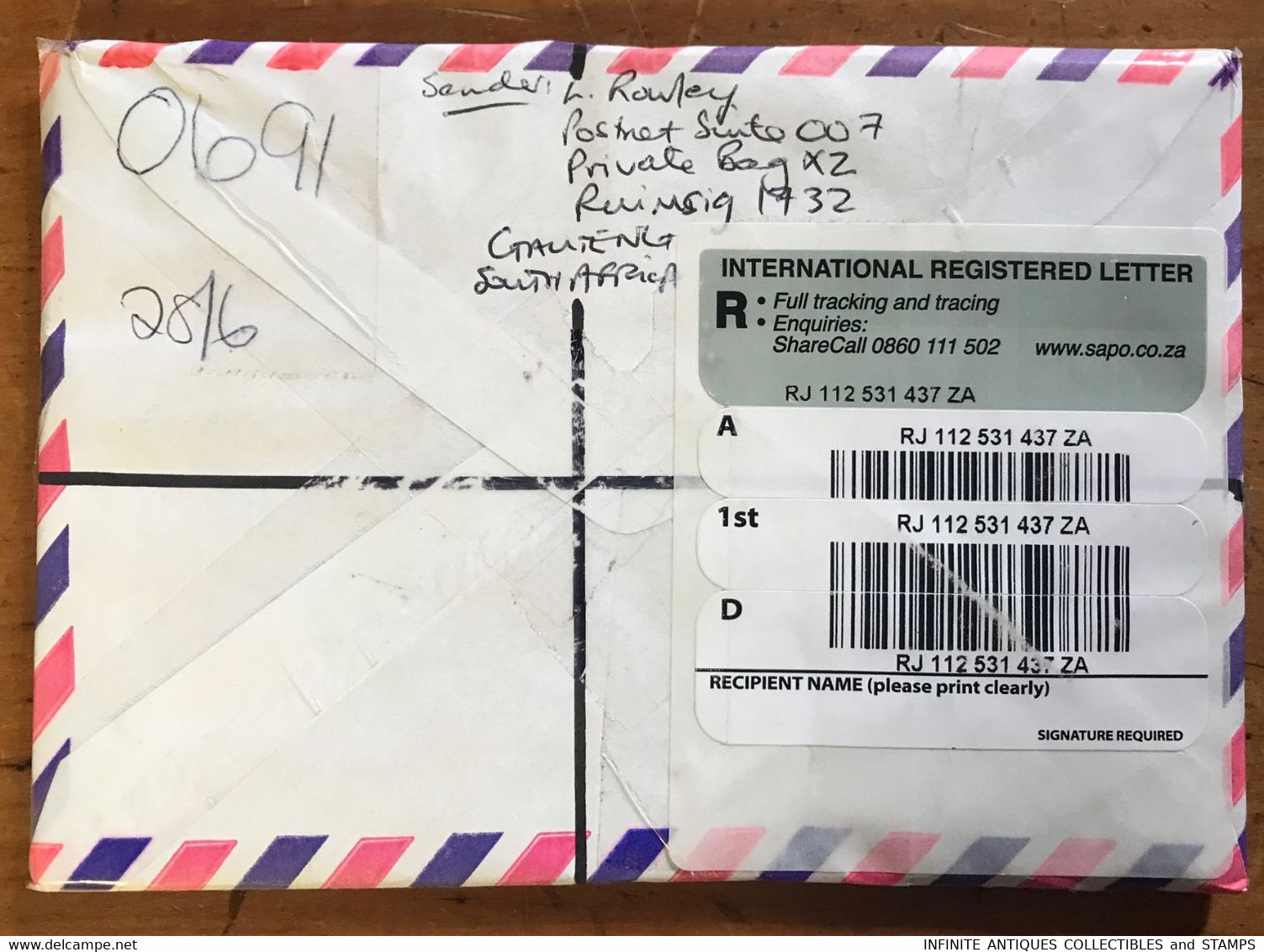 SOUTH AFRICA=COVID MAIL=RETURN TO SENDER (RTS)=DESTINATION AUSTRALIA="NO FLIGHTS AVAILABLE"=16.4.2021=REGISTERED MAIL - Lettres & Documents