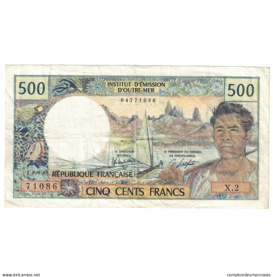 Billet, Tahiti, 500 Francs, 1985, Papeete, KM:25d, TB+ - Papeete (Polinesia Francesa 1914-1985)