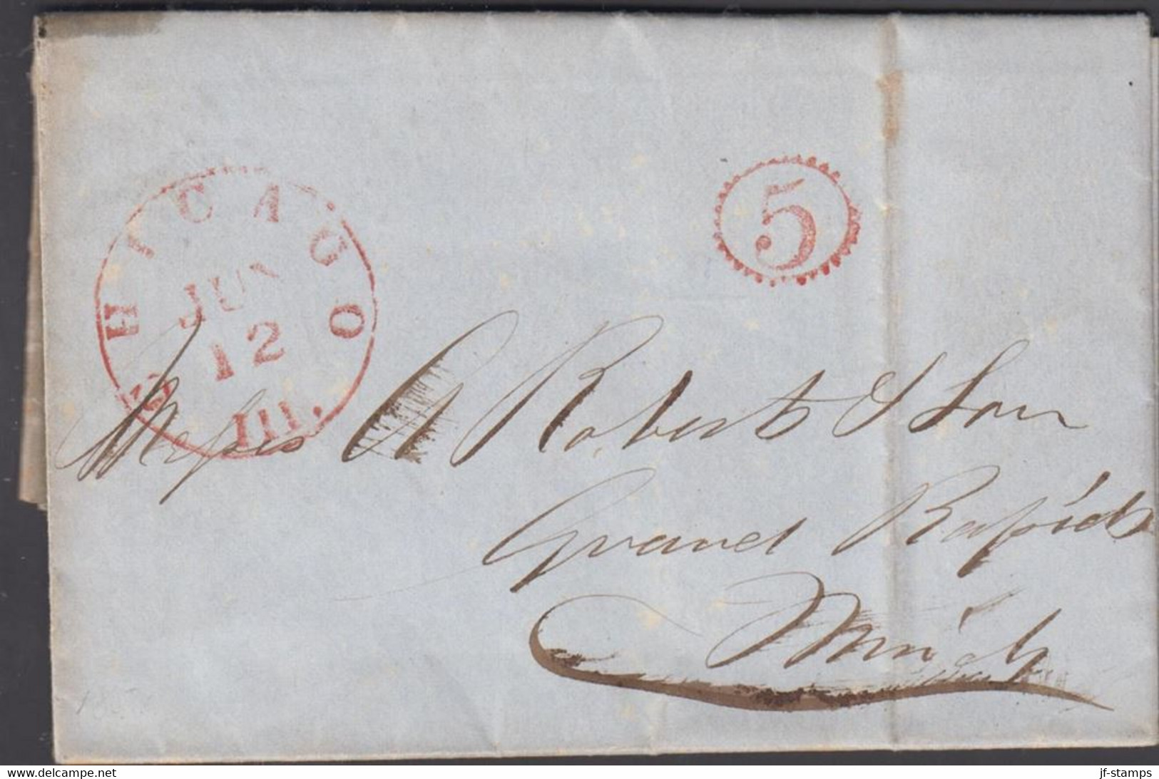 1831. USA. CHICAGO JUN 12 ILL + 5 On Small Cover. - JF428320 - …-1845 Vorphilatelie