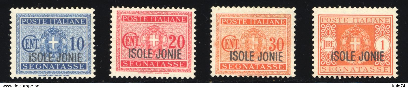 1941 ISOLE JONIE SEGNATASSE N.1/4 NUOVI ** GOMMA INTEGRA - MNH SET COMPLETE - Îles Ioniennes