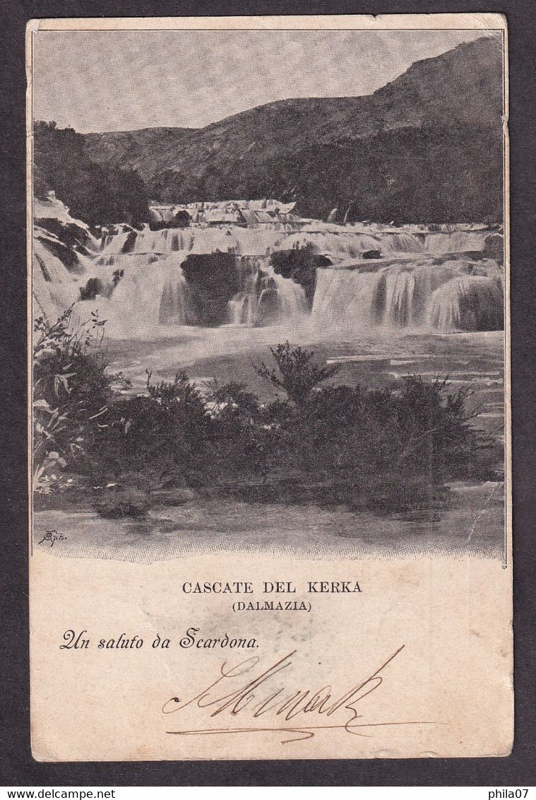 Austria/Croatia - Postcard Of Skradin Sent Via Šibenik To Ičiće. Cancelled With LETa ARRta PER MARE 03.02.1899. - Briefe U. Dokumente