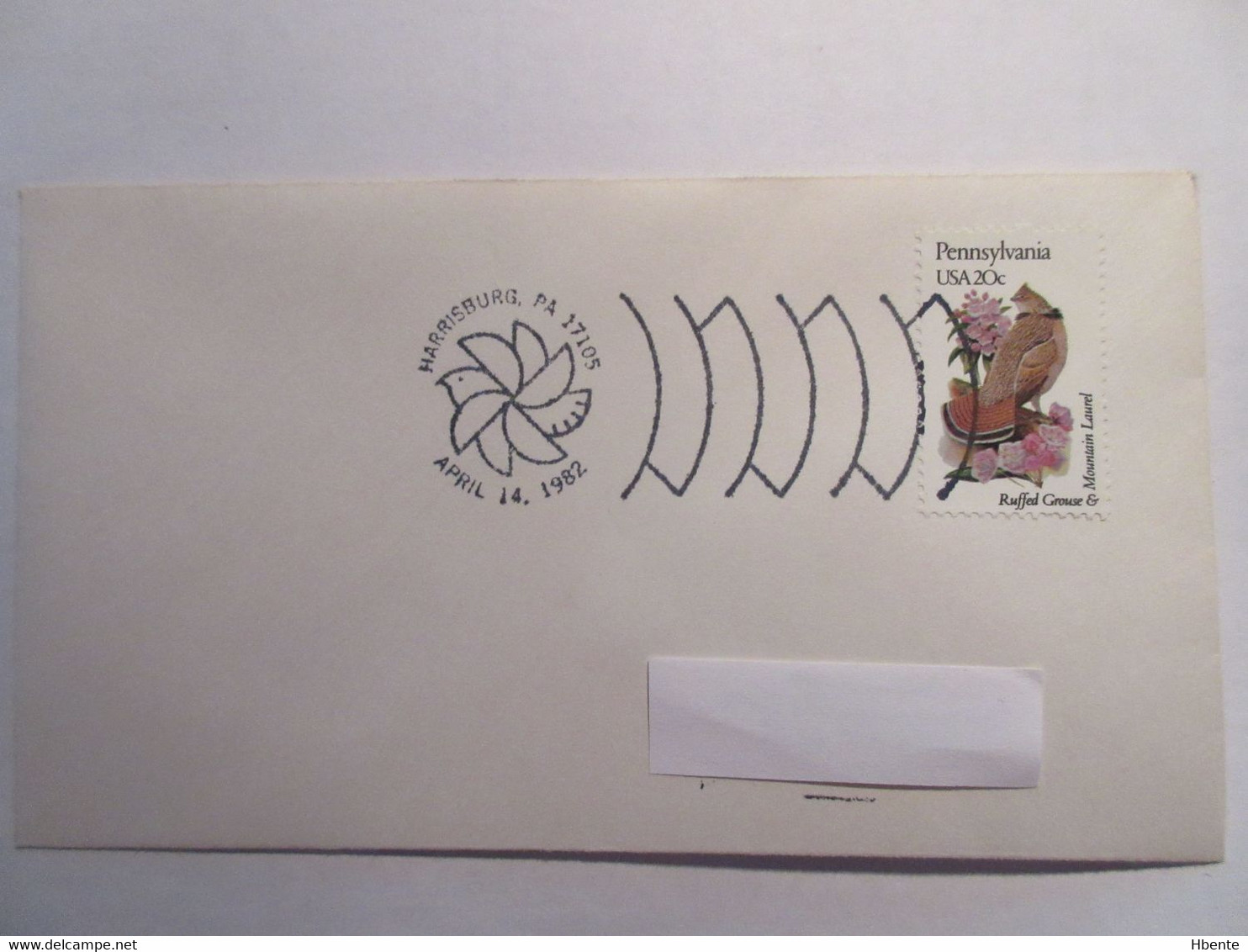 FDC Ruffed Grouse & Mountain Laurel - Harrisburg, PA, 1982 (USA) - Gélinotte Huppée - Mechanical Postmarks (Advertisement)