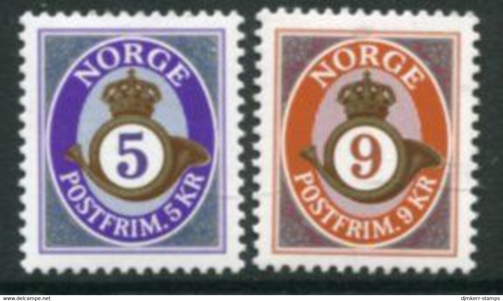 NORWAY 2002 Posthorn Definitive 5, 9 Kr. MNH / **.  Michel 1415-16 - Unused Stamps