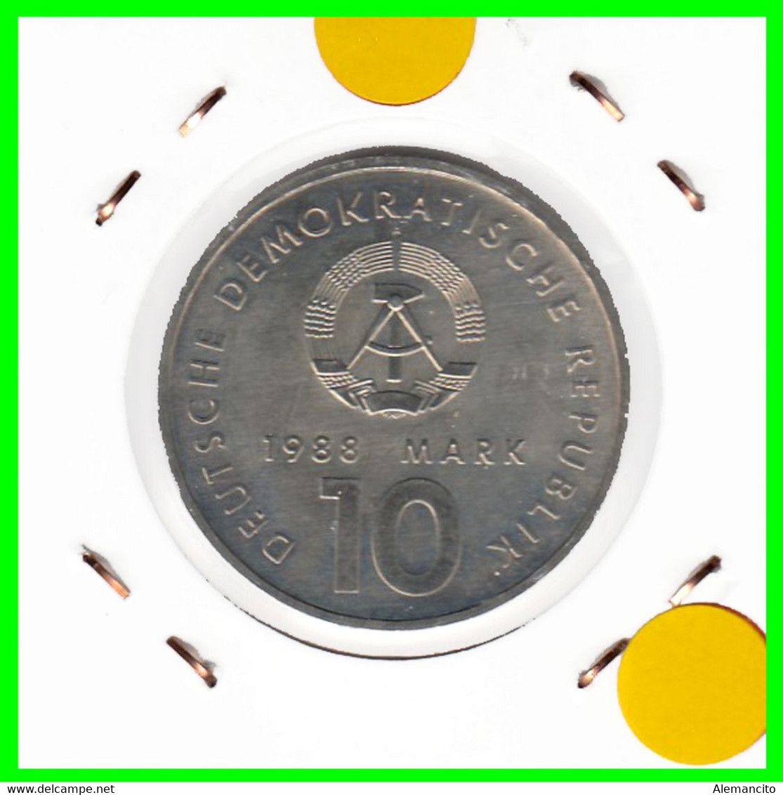 ( GERMANY ) REPUBLICA DEMOCRATICA DE ALEMANIA AÑO 1988 ( RDA ) EAST GERMAN SPORTS MONEDA DE 10-DM - COPPER-NICKEL, 31 MM - Collections