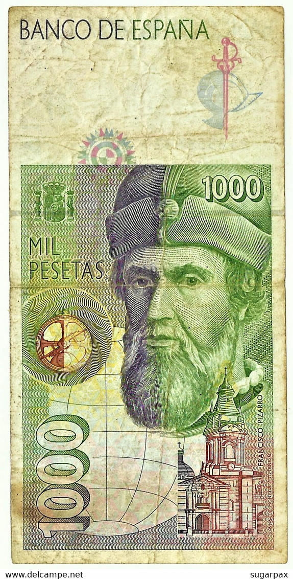 ESPAÑA - 1000 Pesetas - 12.10.1992 ( 1996 ) - Pick 163 - Serie 2J - Hernan Cortes / Francisco Pizarro - 1.000 - [ 6] Gedenkausgaben